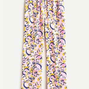 JCREW Pull-on silk pant in paisley swirl Sz 12